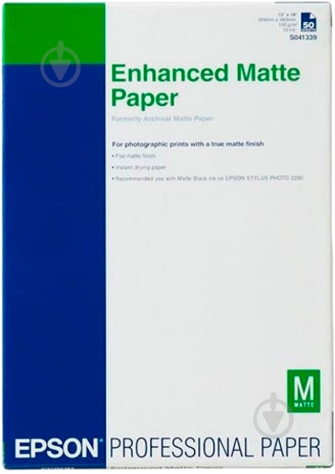 Фотопапір Epson A3+ Enhanced Matte Paper C13S041719 - фото 1