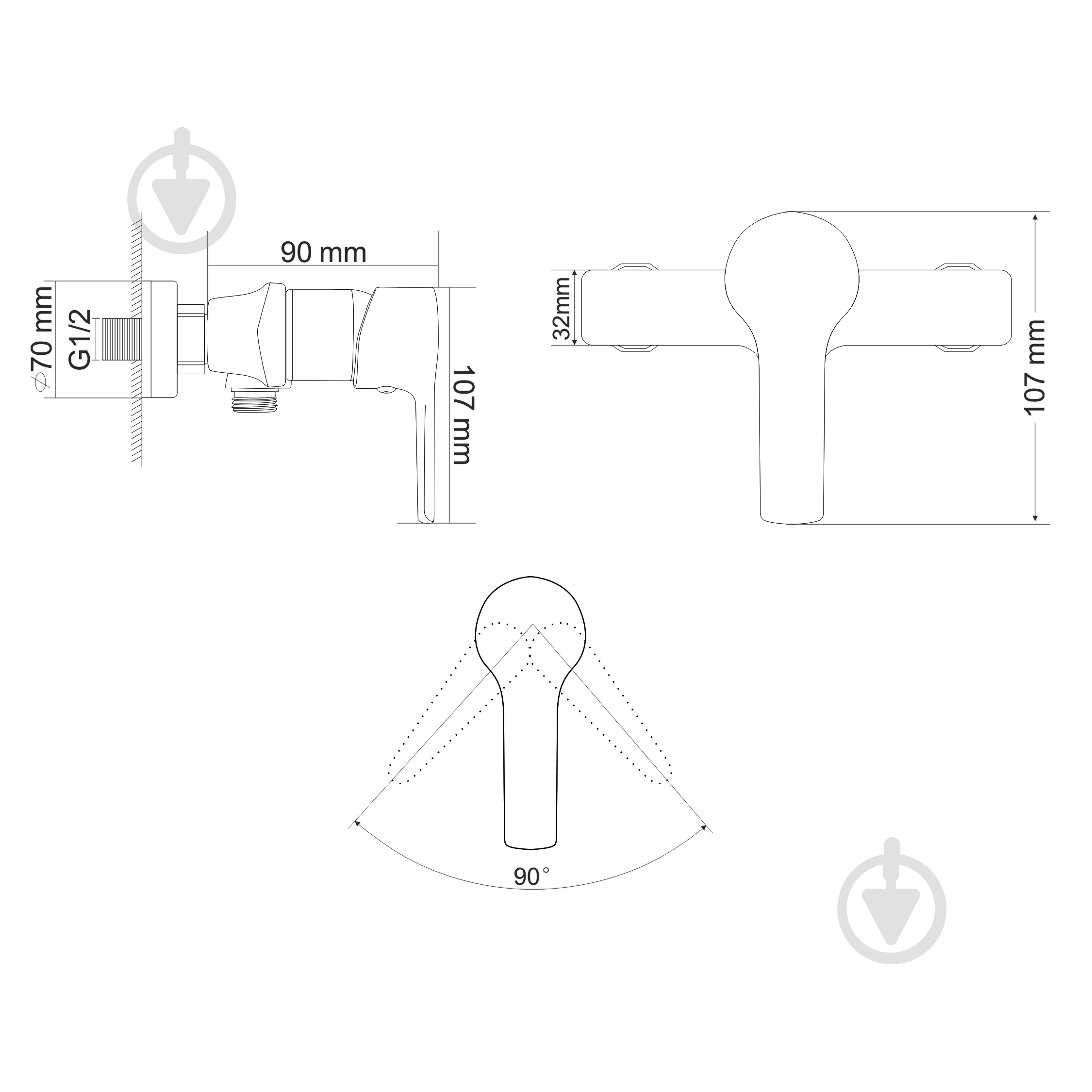 Смеситель для душа RJ Luck RBZ080-5W - фото 2