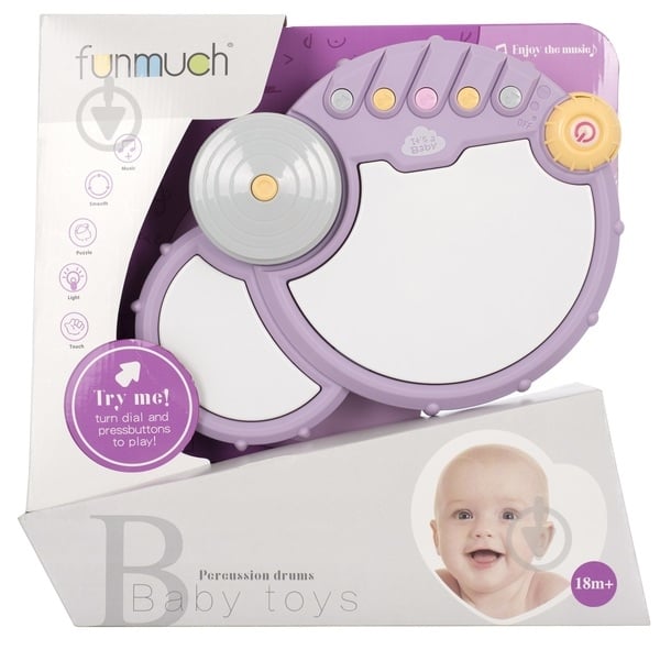 Игрушка музыкальная Funmuch Барабан FM777-4 - фото 2 Игрушка музыкальная Funmuch Барабан FM777-4 - фото 2