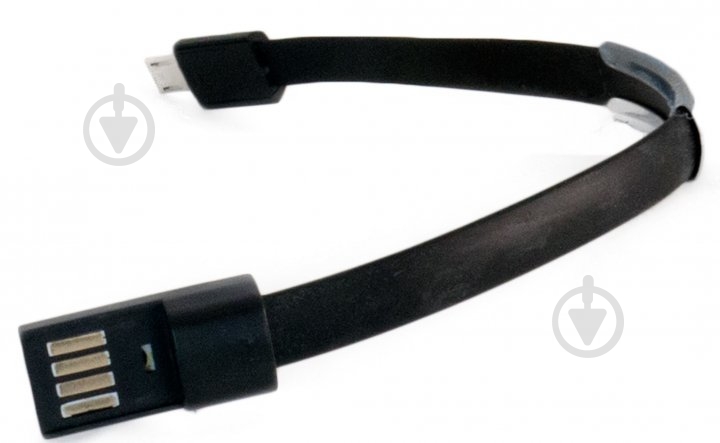 Кабель EXTRADIGITAL Micro USB to USB - браслет 0,2 м black (KBU1783) - фото 4