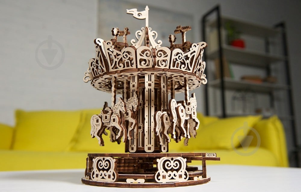 Деревянный 3D-конструктор UGEARS Карусель - фото 12