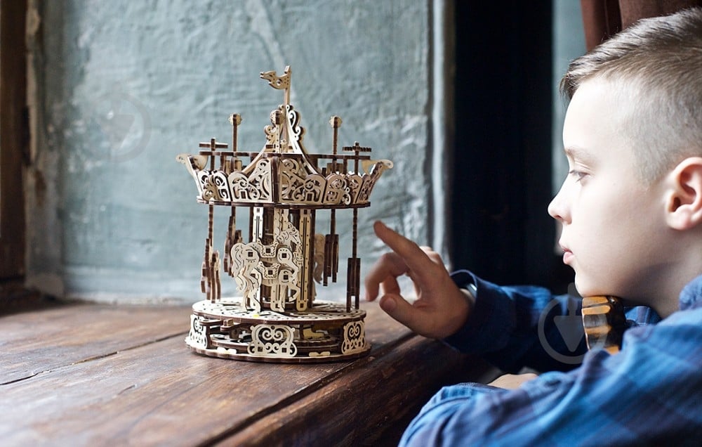 Деревянный 3D-конструктор UGEARS Карусель - фото 14
