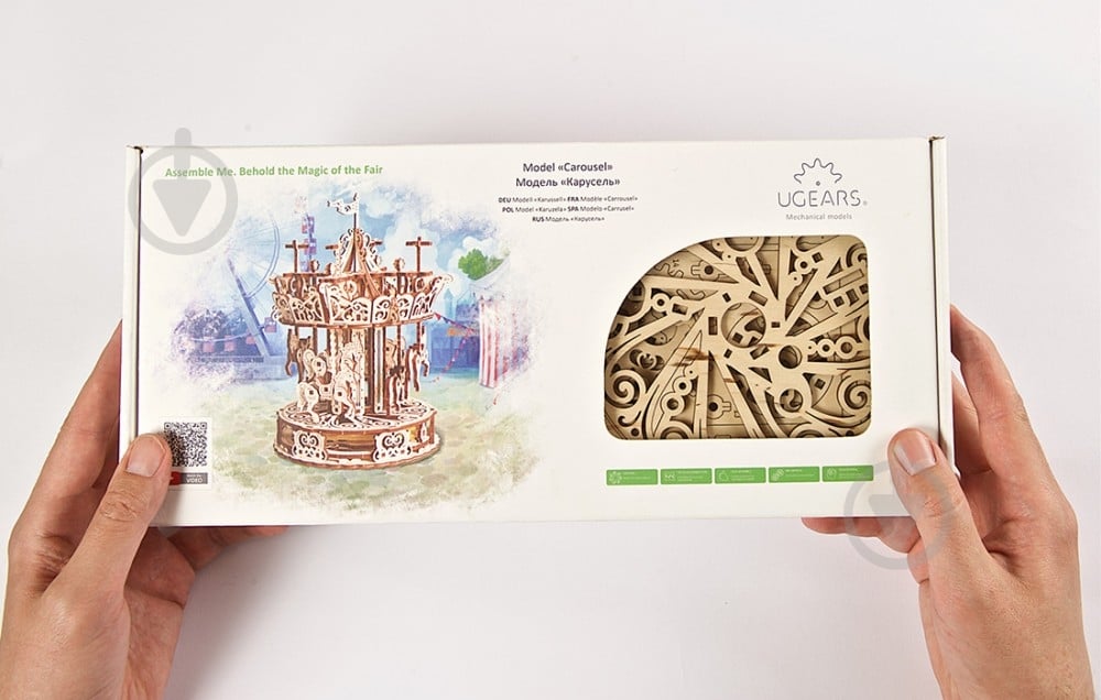 Деревянный 3D-конструктор UGEARS Карусель - фото 16