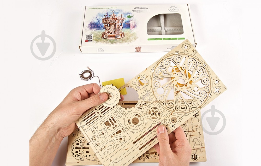Деревянный 3D-конструктор UGEARS Карусель - фото 17
