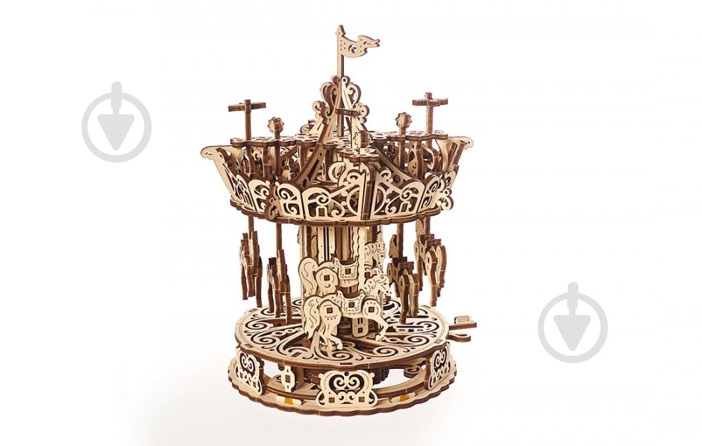 Деревянный 3D-конструктор UGEARS Карусель - фото 3