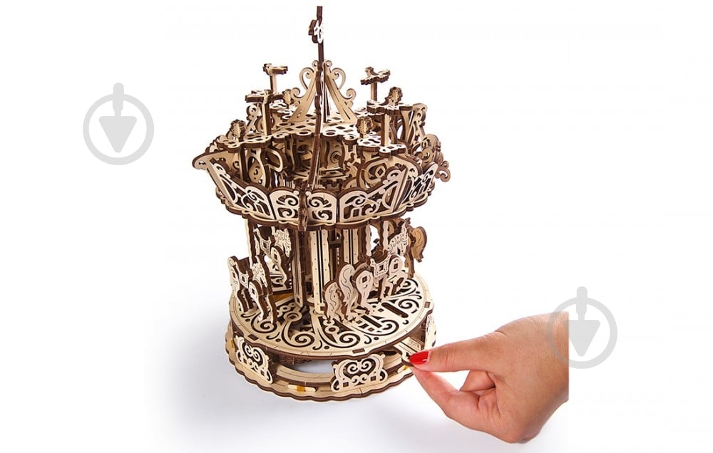 Деревянный 3D-конструктор UGEARS Карусель - фото 5