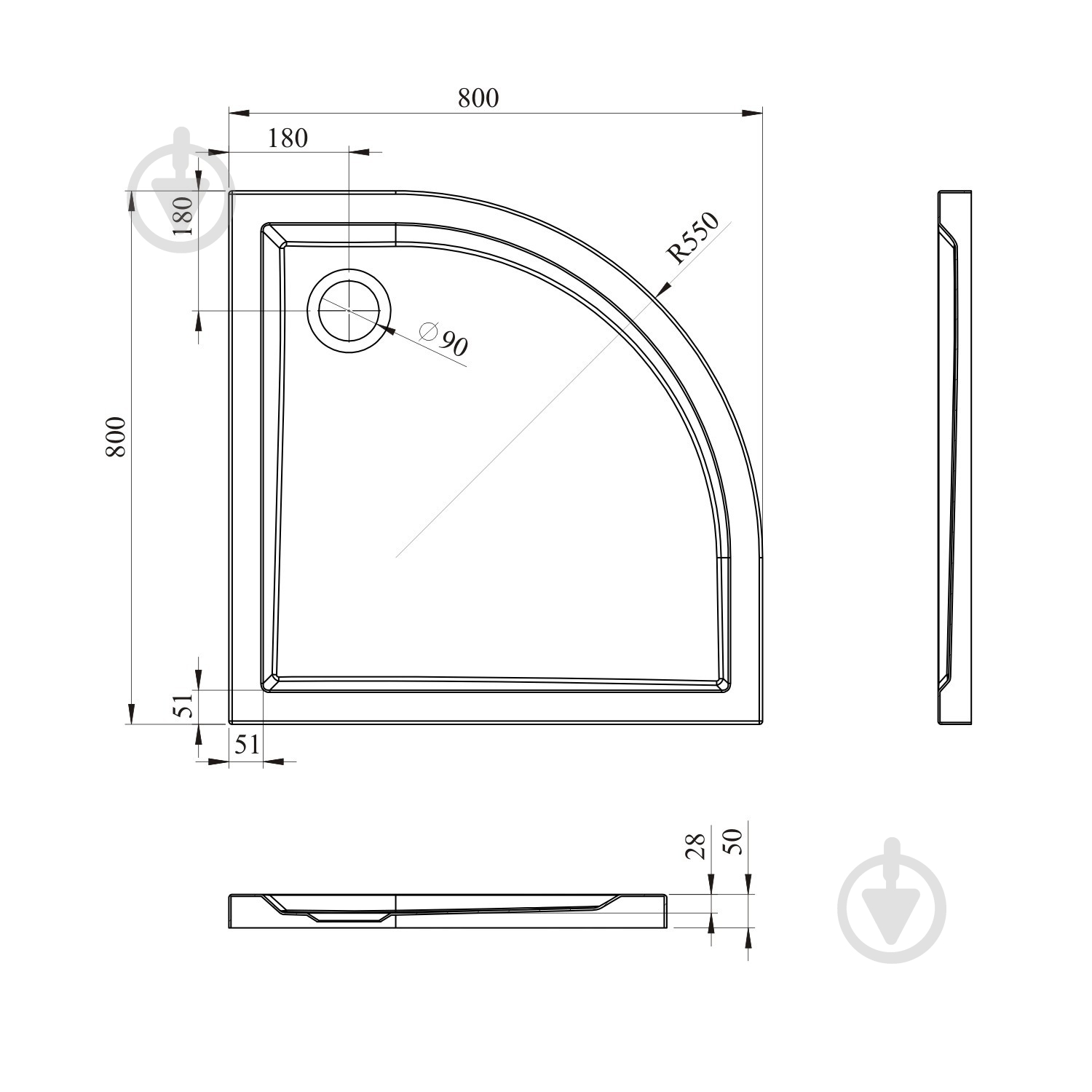 Поддон акриловый One 3701180S - фото 10 Поддон акриловый One 3701180S - фото 10