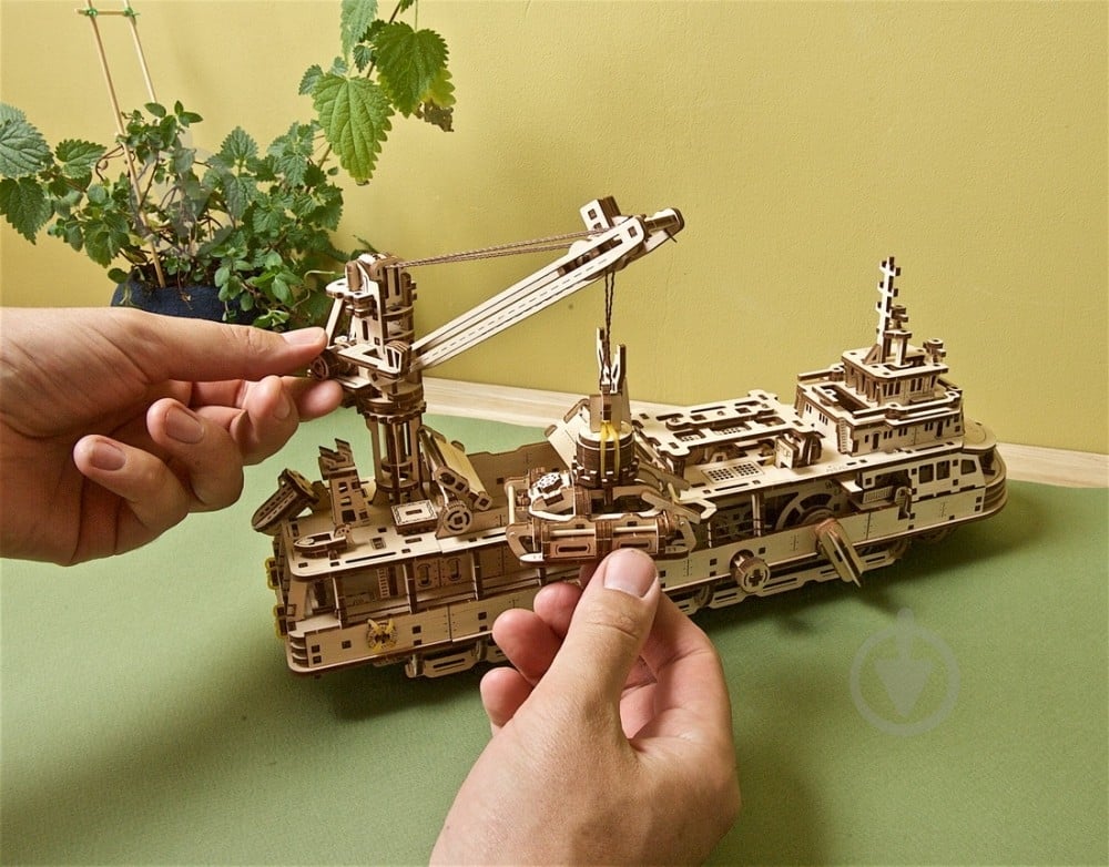 Дерев'яний 3D-конструктор UGEARS Науково-дослідне судно - фото 14
