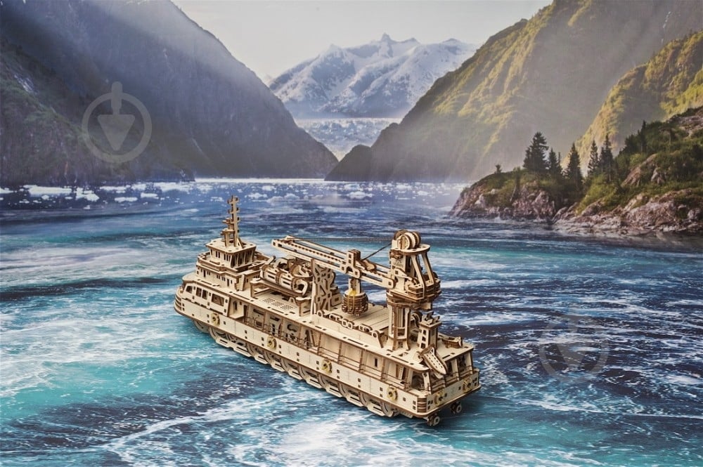 Дерев'яний 3D-конструктор UGEARS Науково-дослідне судно - фото 21