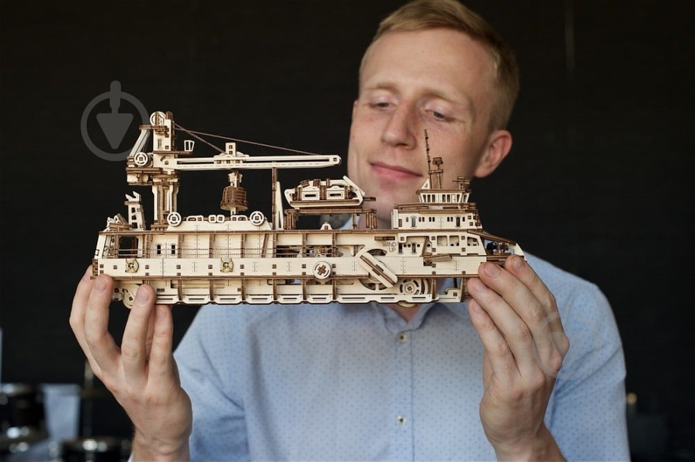 Дерев'яний 3D-конструктор UGEARS Науково-дослідне судно - фото 29