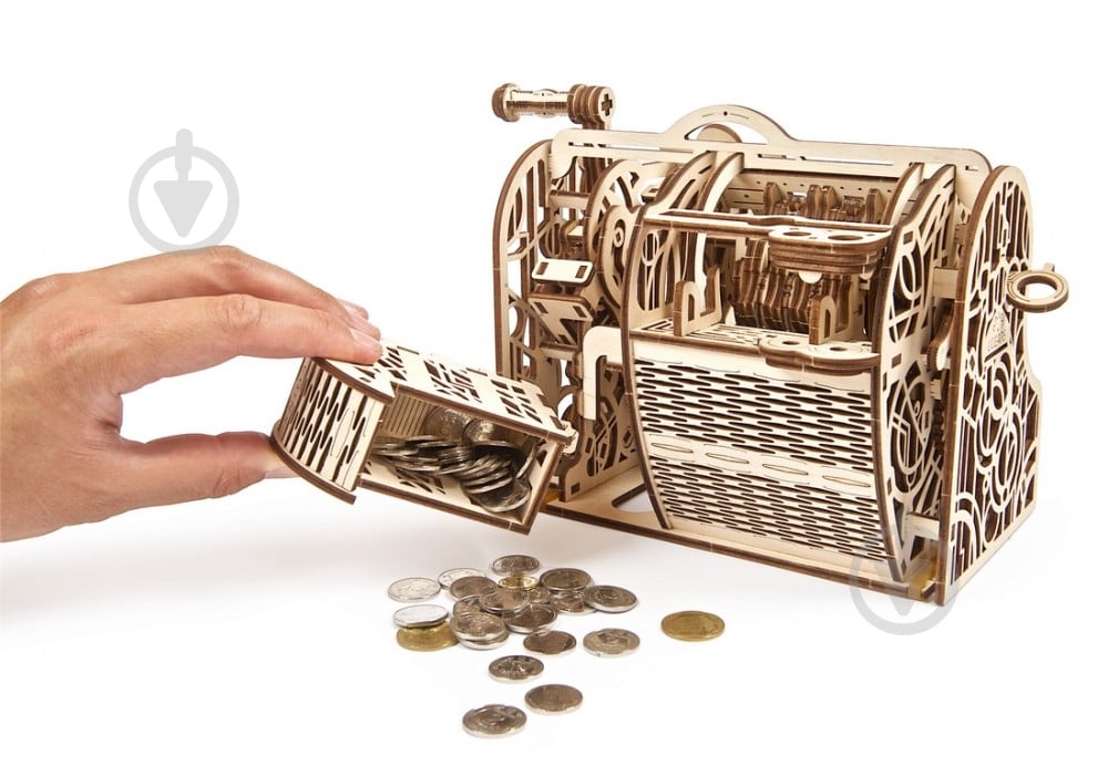 Деревянный 3D-конструктор UGEARS Кассовый аппарат - фото 9 Деревянный 3D-конструктор UGEARS Кассовый аппарат - фото 9