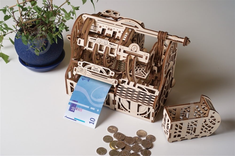 Деревянный 3D-конструктор UGEARS Кассовый аппарат - фото 11 Деревянный 3D-конструктор UGEARS Кассовый аппарат - фото 11