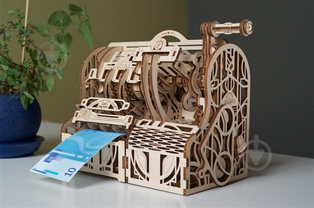 Деревянный 3D-конструктор UGEARS Кассовый аппарат - фото 10 Деревянный 3D-конструктор UGEARS Кассовый аппарат - фото 10