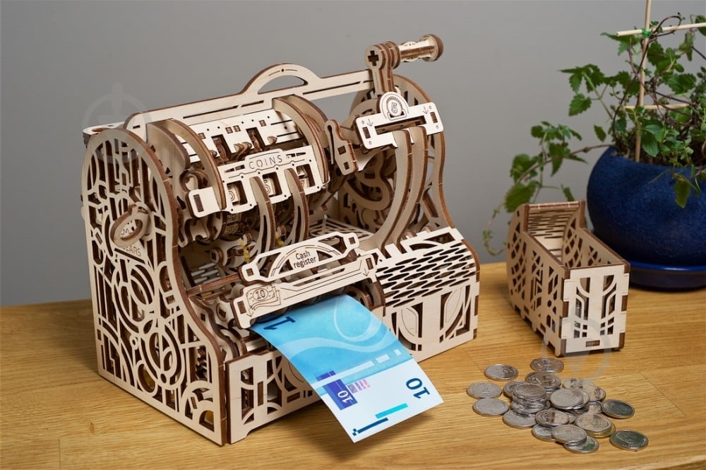 Деревянный 3D-конструктор UGEARS Кассовый аппарат - фото 13 Деревянный 3D-конструктор UGEARS Кассовый аппарат - фото 13