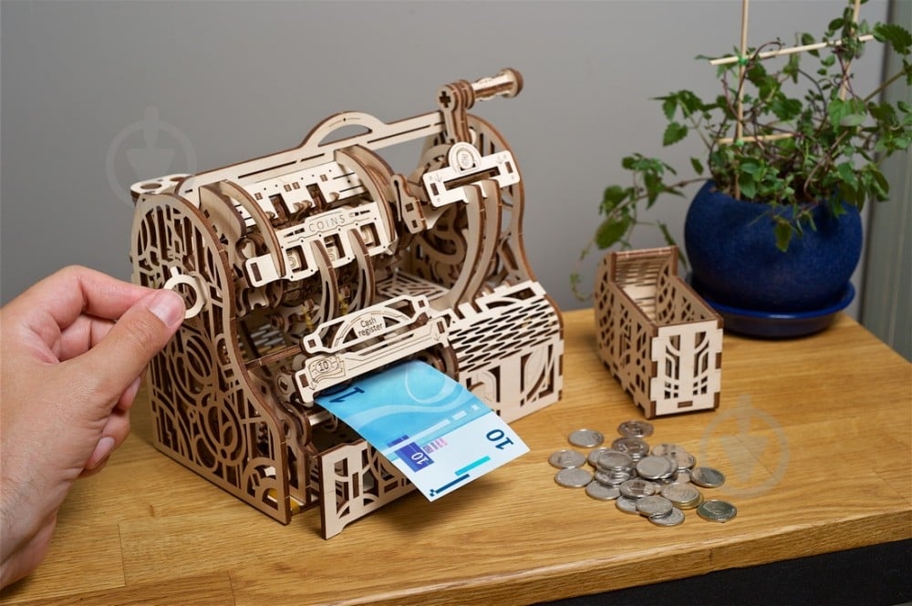 Деревянный 3D-конструктор UGEARS Кассовый аппарат - фото 14 Деревянный 3D-конструктор UGEARS Кассовый аппарат - фото 14