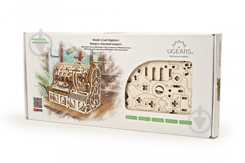 Деревянный 3D-конструктор UGEARS Кассовый аппарат - фото 18 Деревянный 3D-конструктор UGEARS Кассовый аппарат - фото 18