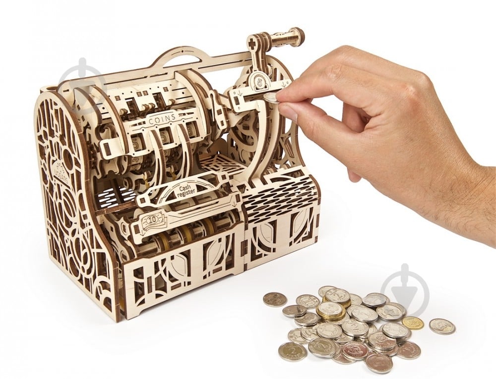 Деревянный 3D-конструктор UGEARS Кассовый аппарат - фото 7 Деревянный 3D-конструктор UGEARS Кассовый аппарат - фото 7