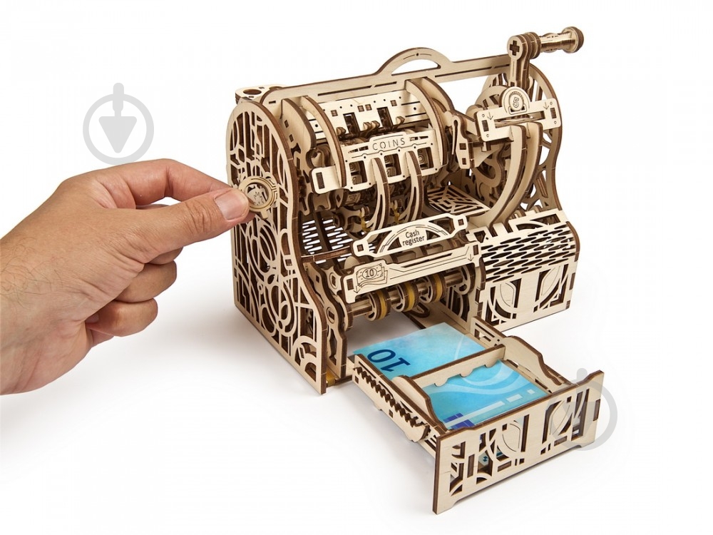 Деревянный 3D-конструктор UGEARS Кассовый аппарат - фото 8 Деревянный 3D-конструктор UGEARS Кассовый аппарат - фото 8