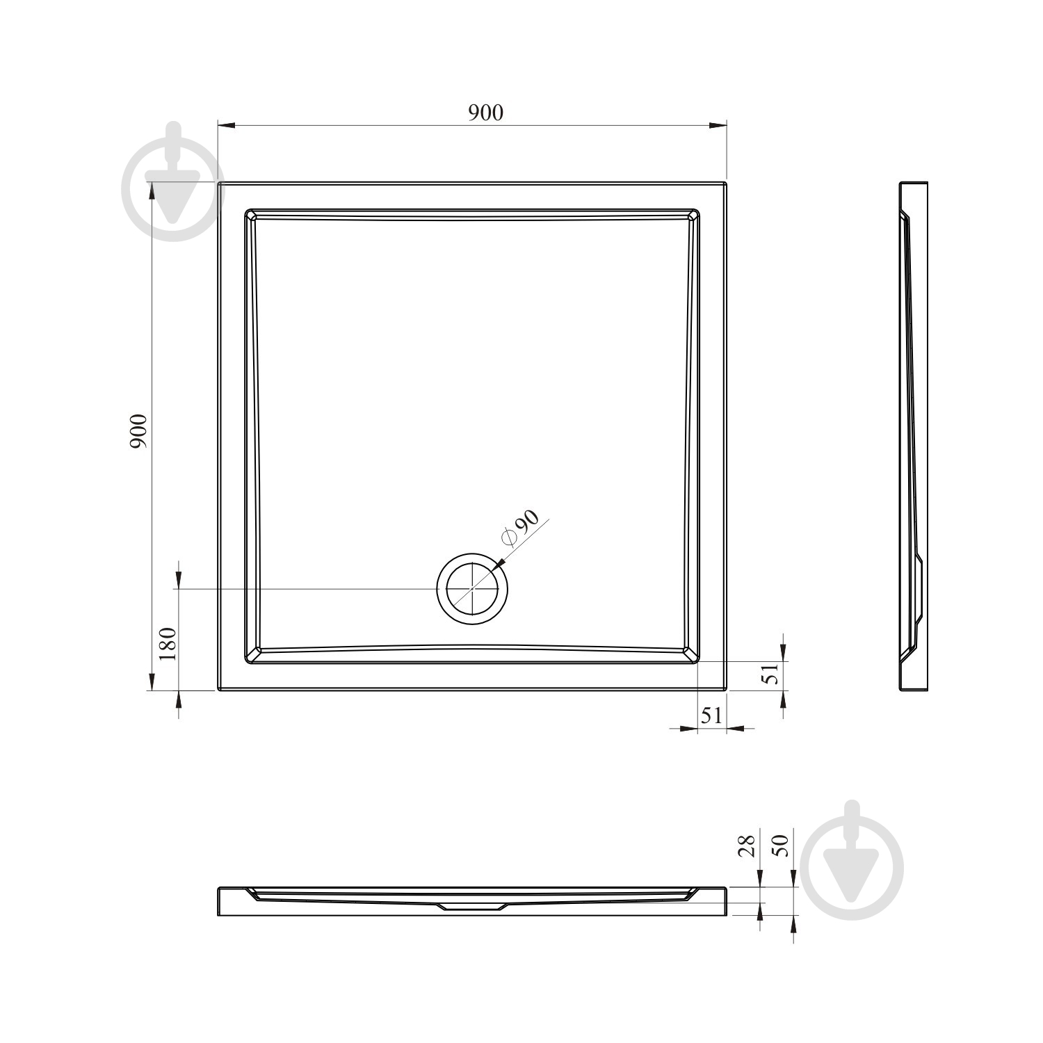Поддон акриловый One 37014900 - фото 7 Поддон акриловый One 37014900 - фото 7