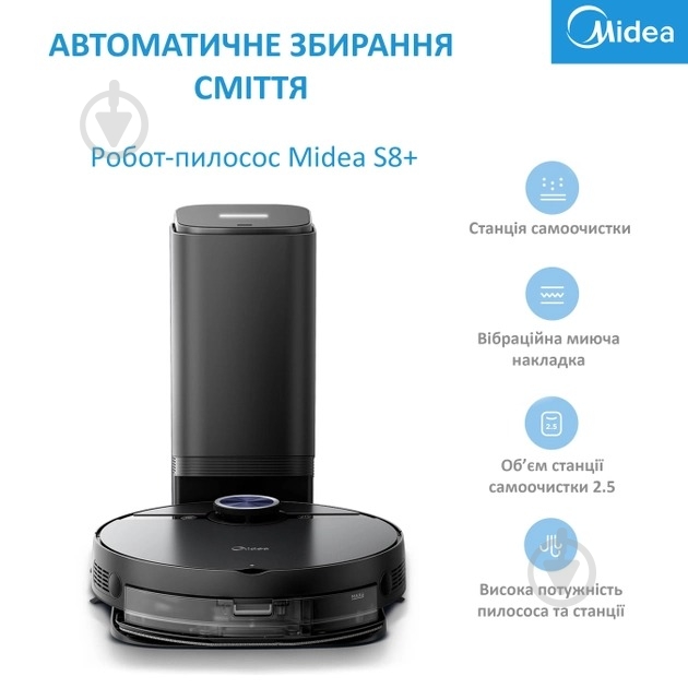 Робот-пылесос моющий Midea S8+ black - фото 18