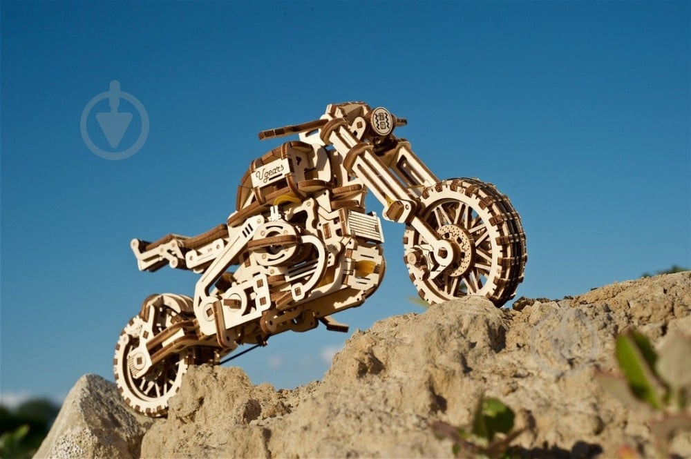 Деревянный 3D-конструктор UGEARS Мотоцикл Scrambler UGR-10 с коляской - фото 27 Деревянный 3D-конструктор UGEARS Мотоцикл Scrambler UGR-10 с коляской - фото 27