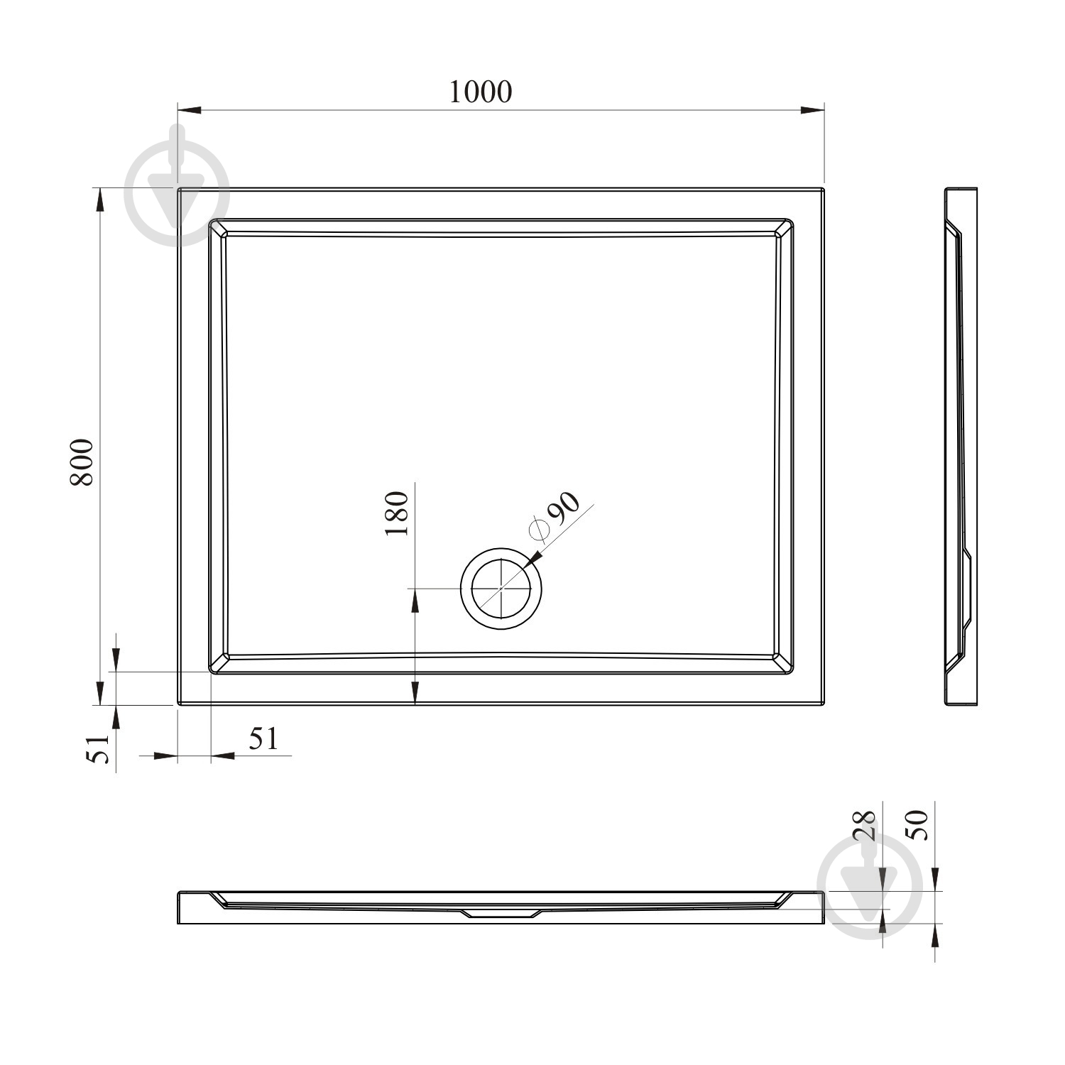 Поддон акриловый One 37015100 - фото 7