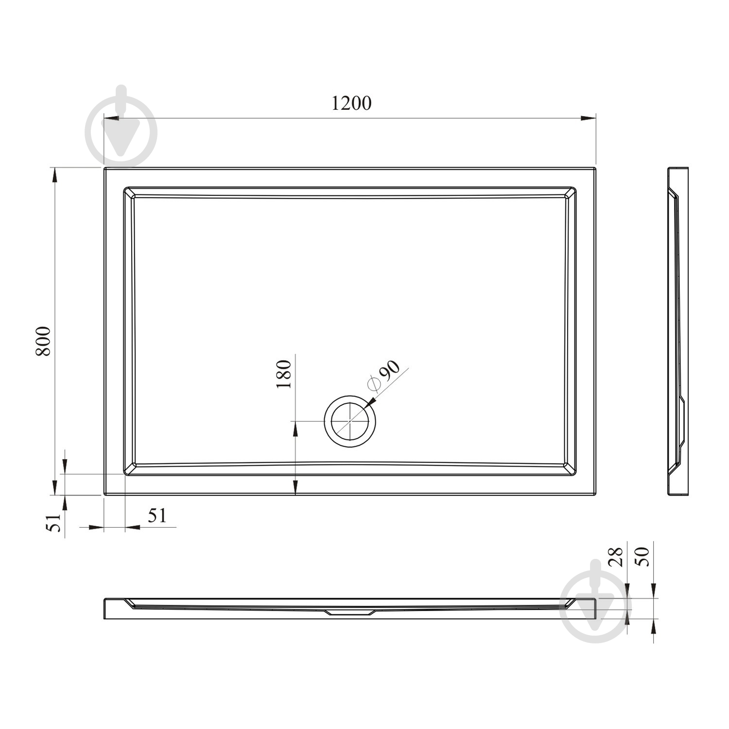 Поддон акриловый One 37017120 - фото 7 Поддон акриловый One 37017120 - фото 7