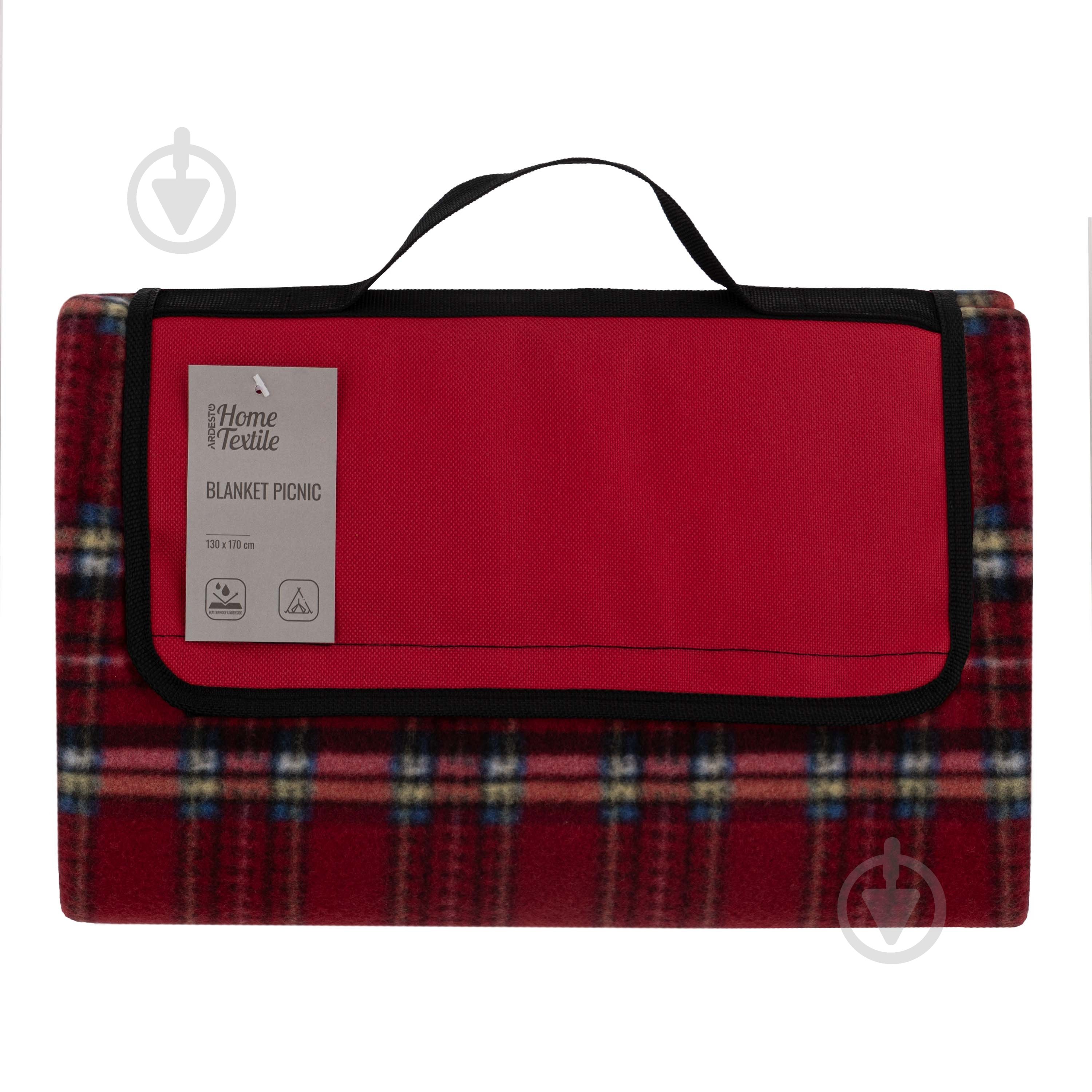 Плед Picnic клітинка 130x170 см червоний Ardesto - фото 1 Плед Picnic клітинка 130x170 см червоний Ardesto - фото 1