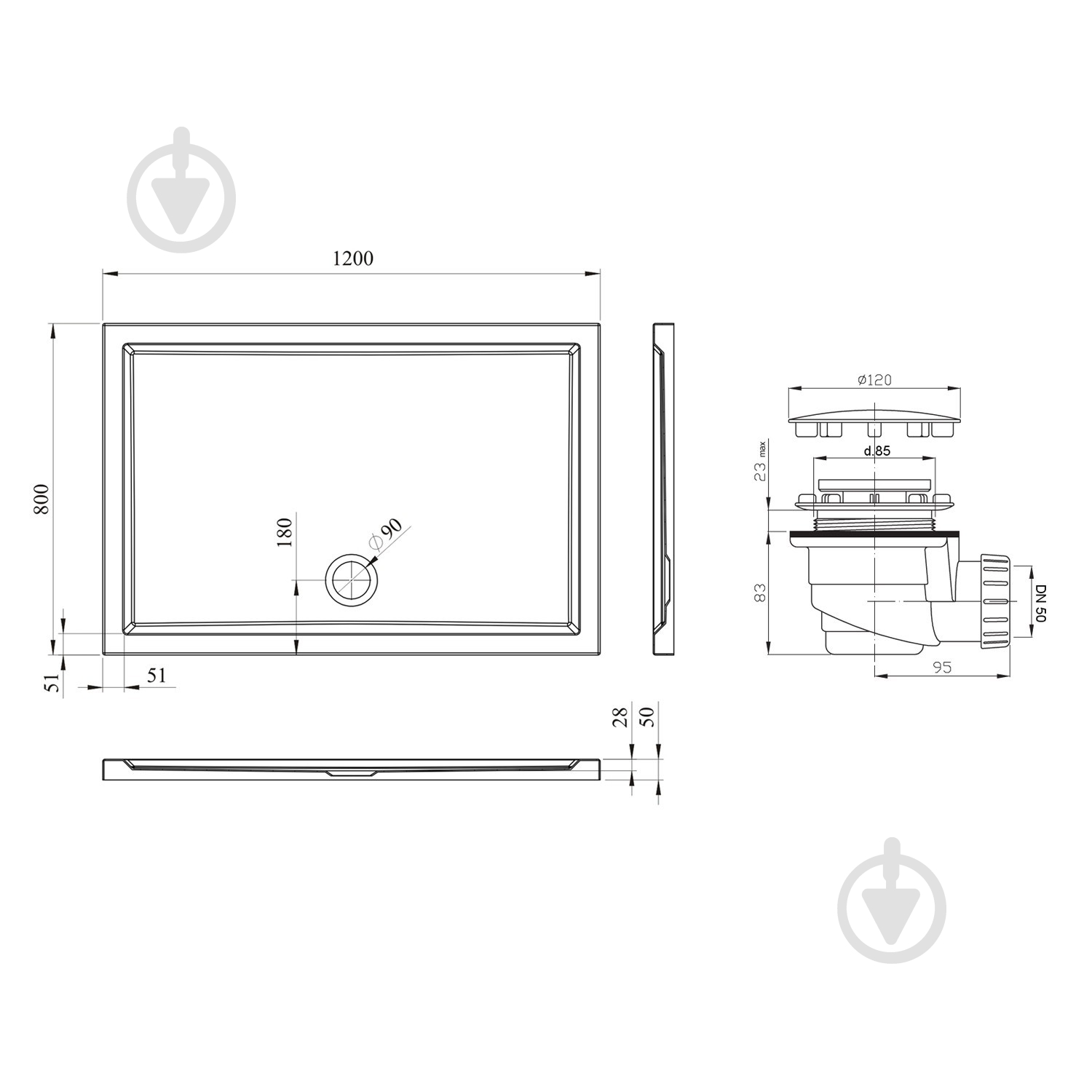 Поддон акриловый One 3701712S - фото 11 Поддон акриловый One 3701712S - фото 11