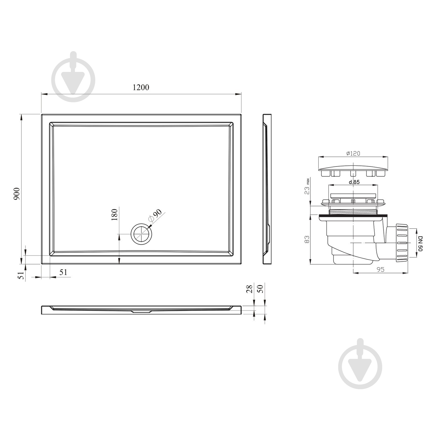 Поддон акриловый One 3701812S - фото 11 Поддон акриловый One 3701812S - фото 11