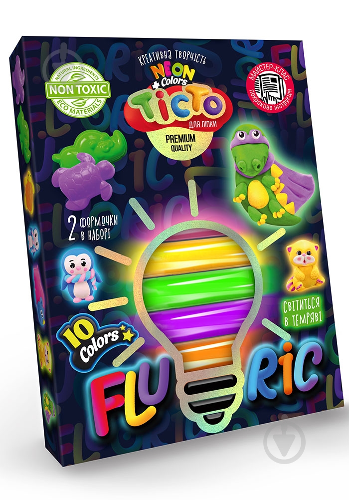 Тісто для ліплення Danko Toys FLUORIC 10 кольорів укр. (16) в асортименті - фото 2