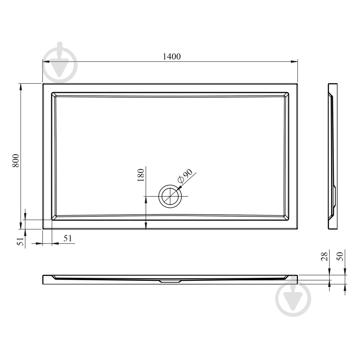 Поддон акриловый One 37019140 - фото 7