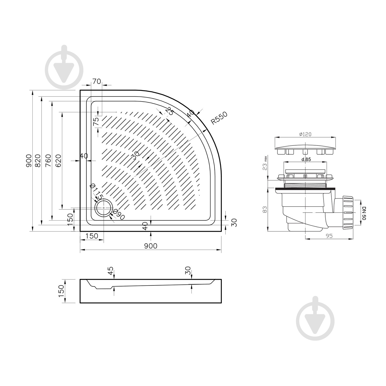 Поддон акриловый Rock 3707290S - фото 11 Поддон акриловый Rock 3707290S - фото 11