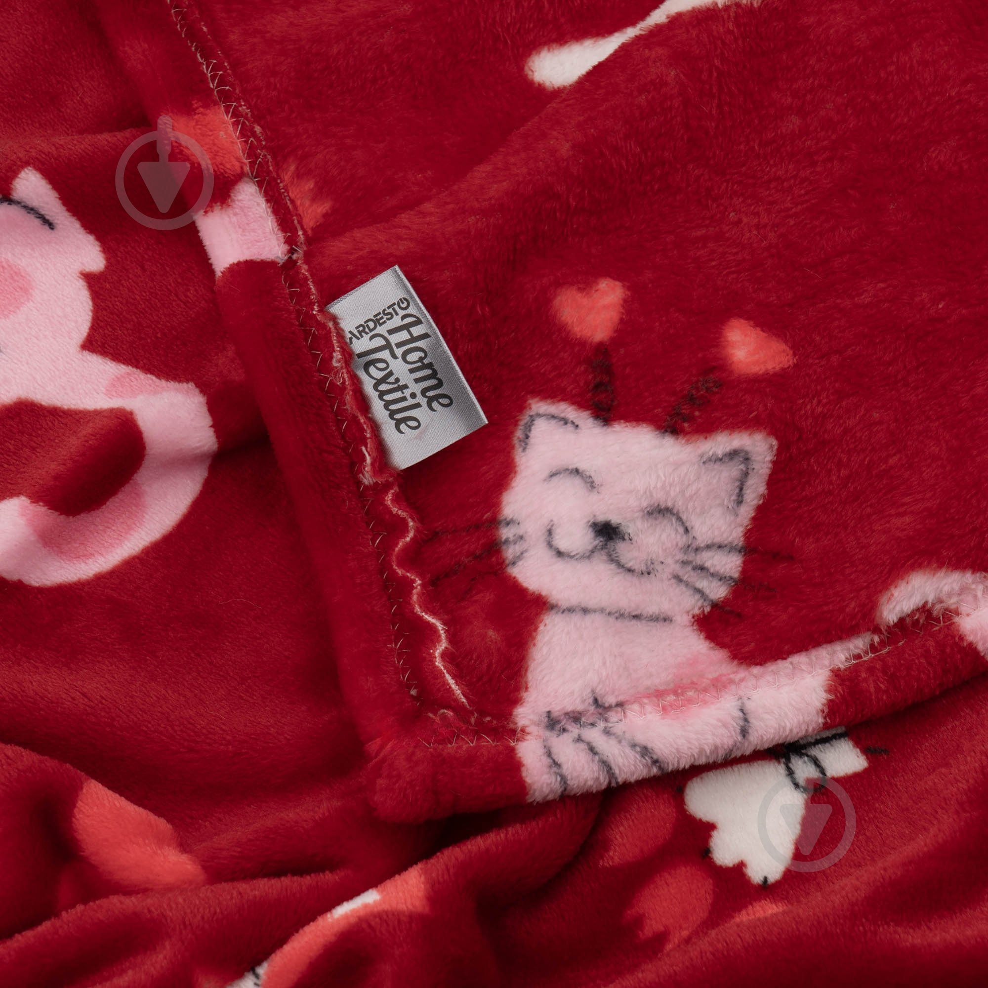 Плед Flannel котики з сердечками 160x200 см червоний Ardesto - фото 4 Плед Flannel котики з сердечками 160x200 см червоний Ardesto - фото 4