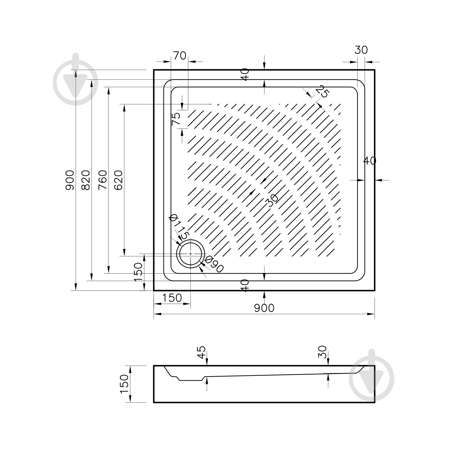 Поддон акриловый Rock 37074900 - фото 7