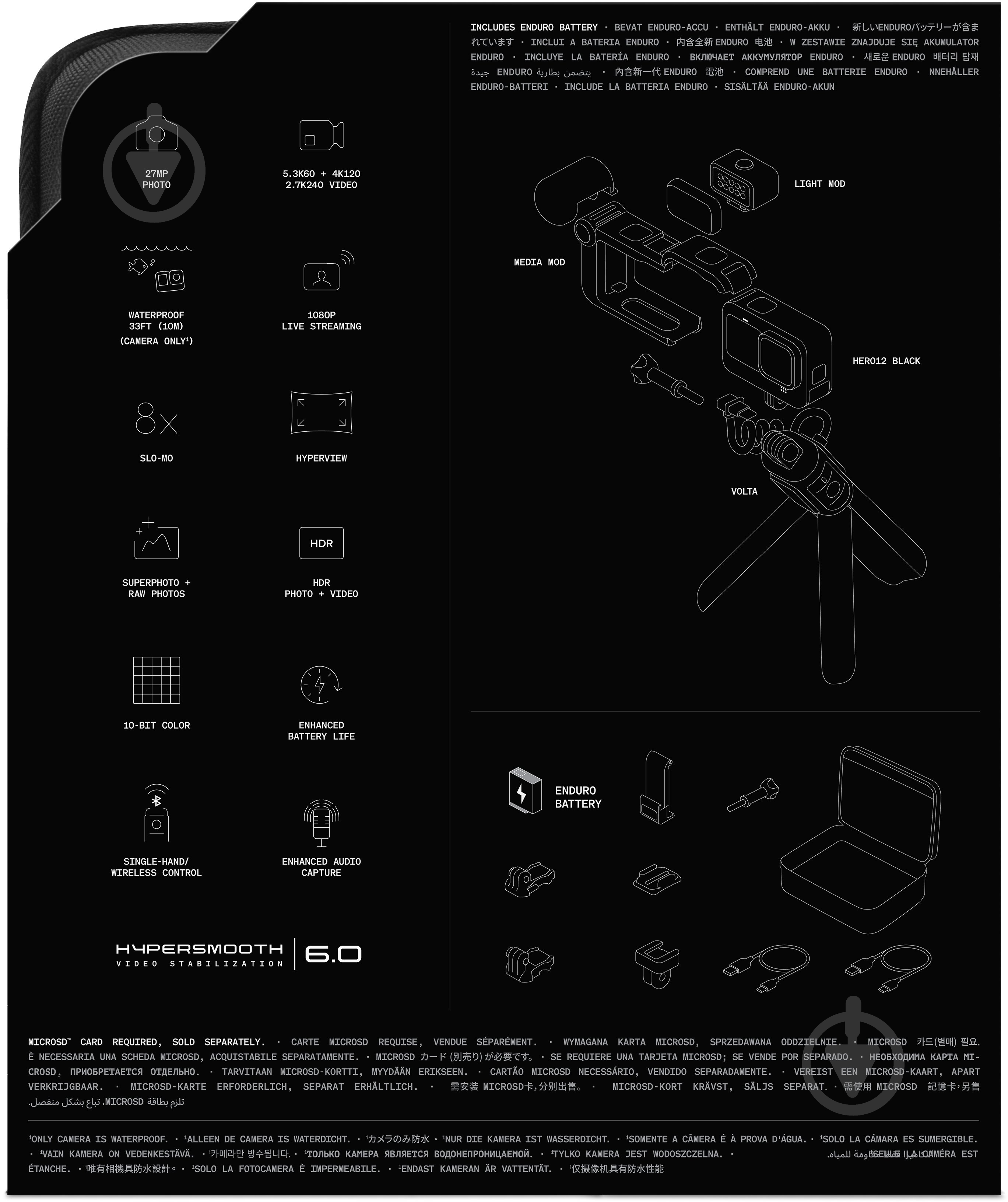 Екшн-камера GoPro HERO12 Creator Edition black (CHDFB-121-EU) - фото 16 Екшн-камера GoPro HERO12 Creator Edition black (CHDFB-121-EU) - фото 16
