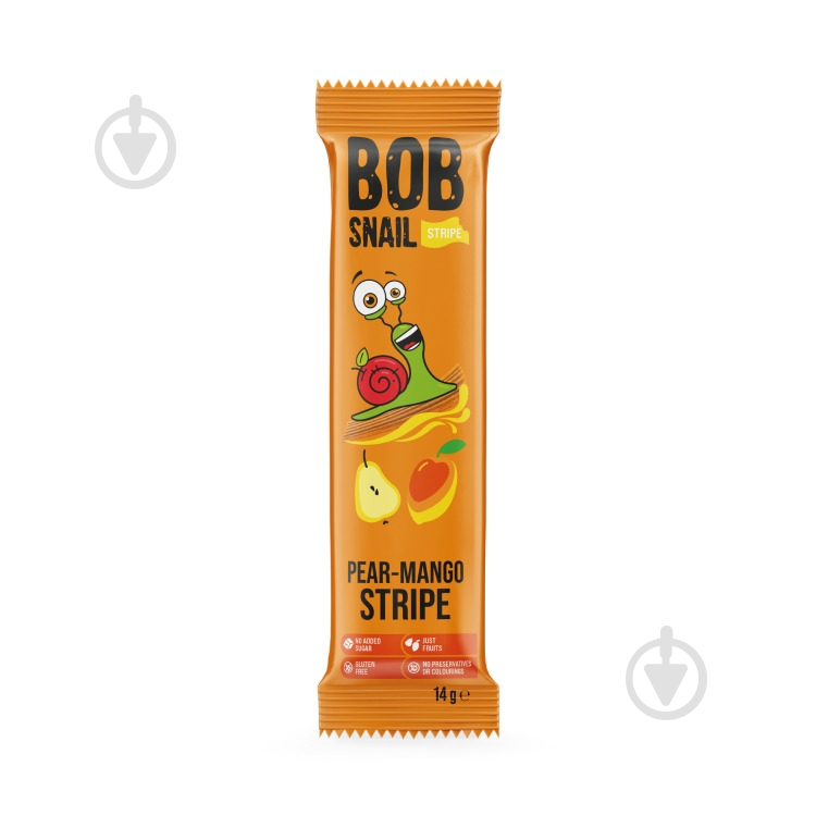 Конфета BobSnail натуральная страйпс груша-манго 14 г - фото 1