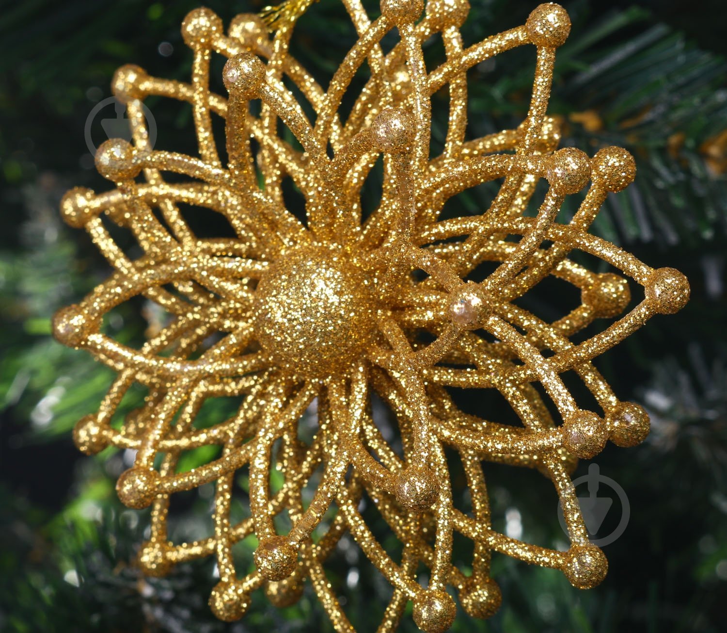 Декорація Сніжинка Молекула 3д d 12 см золото 1 шт. - фото 3