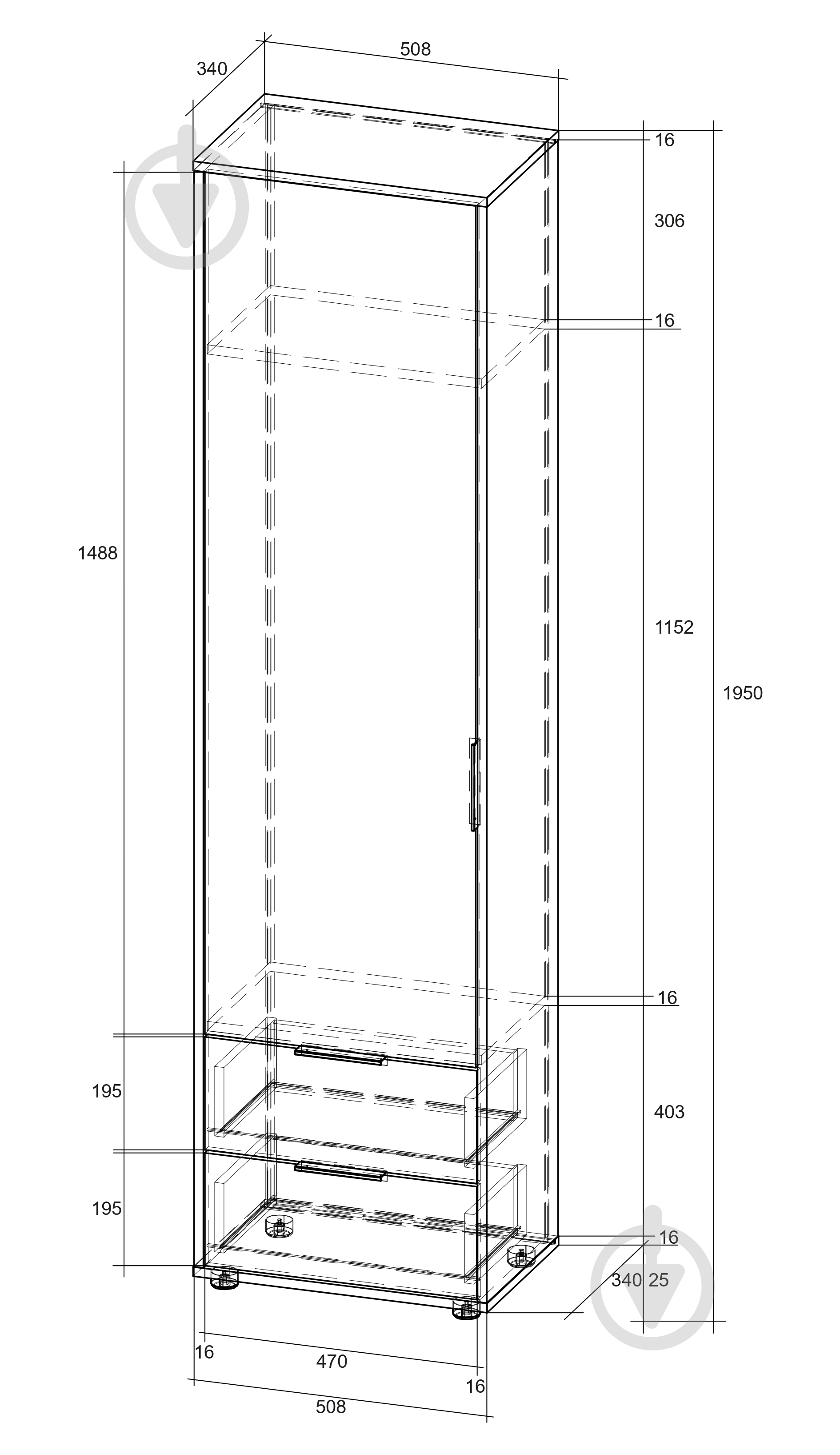 Пенал SOKME Nitro Soft дуб вотан/серый - фото 6