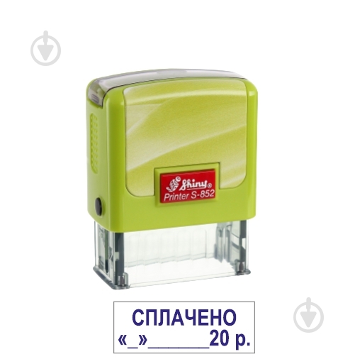 Оснастка для штампа «Сплачено» S-852 14x38 мм зеленый корпус Shiny - фото 2
