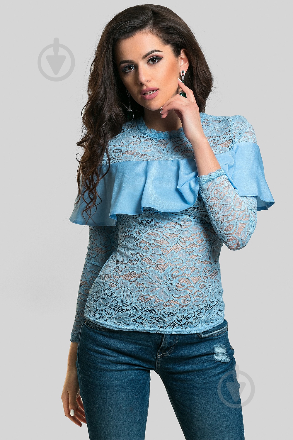 Блуза Azuri р. S блакитний 5233-54 - фото 2 Блуза Azuri р. S блакитний 5233-54 - фото 2