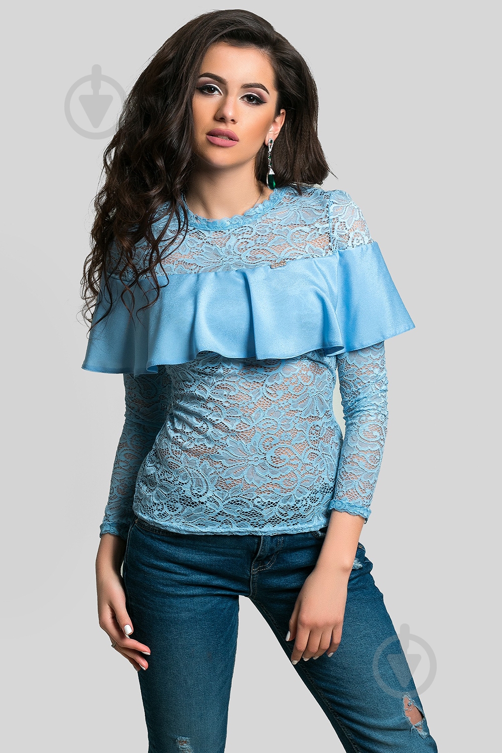 Блуза Azuri р. S блакитний 5233-54 - фото 3 Блуза Azuri р. S блакитний 5233-54 - фото 3