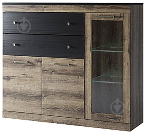 Комод Mebelbos Jagger 2d1w2s дуб монастирський/чорний - фото 1 Комод Mebelbos Jagger 2d1w2s дуб монастирський/чорний - фото 1