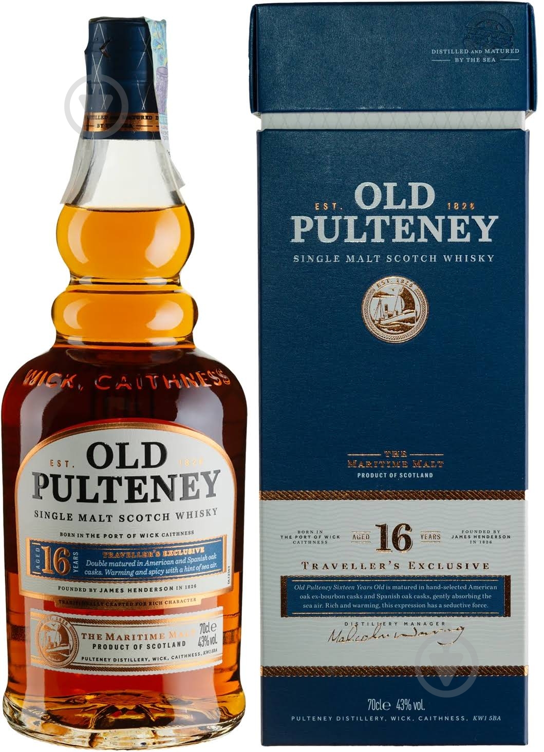 Виски Old Pulteney 16yo 43,0% 0,7 л - фото 1