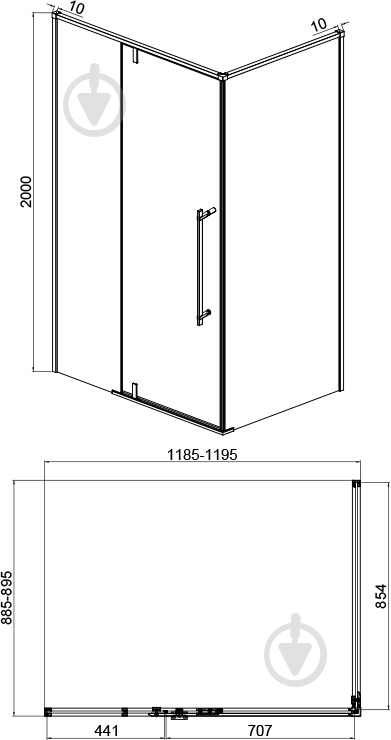Душевая кабина Bravat Stream L 120х90х200 - фото 2 Душевая кабина Bravat Stream L 120х90х200 - фото 2