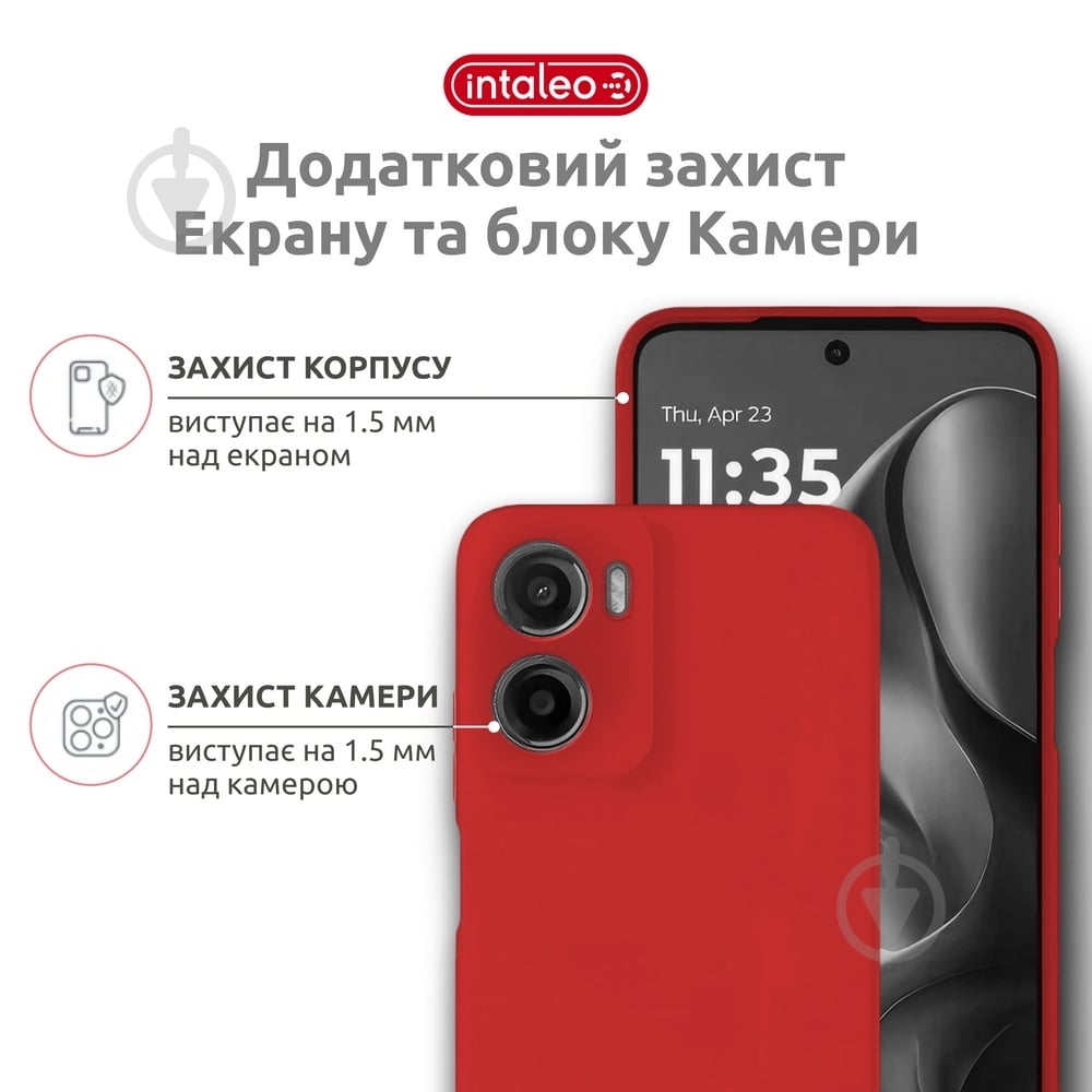 Чехол Intaleo SoftShell для Moto G05 красный - фото 3 Чехол Intaleo SoftShell для Moto G05 красный - фото 3