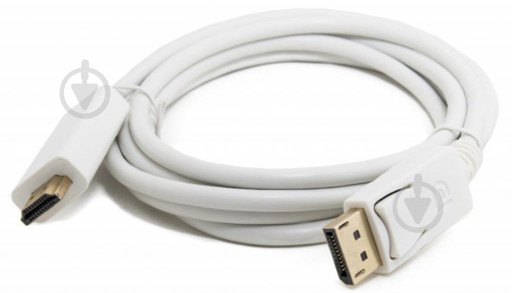 Кабель EXTRADIGITAL DisplayPort - HDMI 2.0, 30 AWG, Gold, PVC 2 м white (KBD1640) - фото 2 Кабель EXTRADIGITAL DisplayPort - HDMI 2.0, 30 AWG, Gold, PVC 2 м white (KBD1640) - фото 2