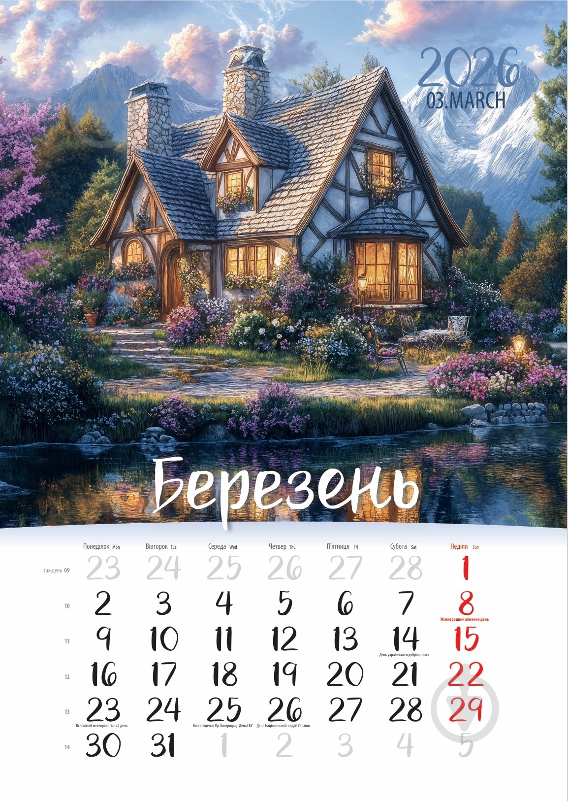 Календарь настенный Діана Плюс "Подарунок" Казкові будиночки 2026 - фото 4 Календарь настенный Діана Плюс "Подарунок" Казкові будиночки 2026 - фото 4