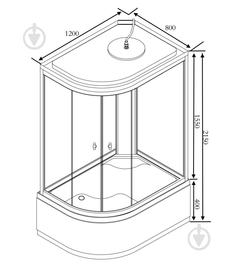 Душевой бокс UP! (Underprice) TM-120RHWR 120x80x215 см - фото 14