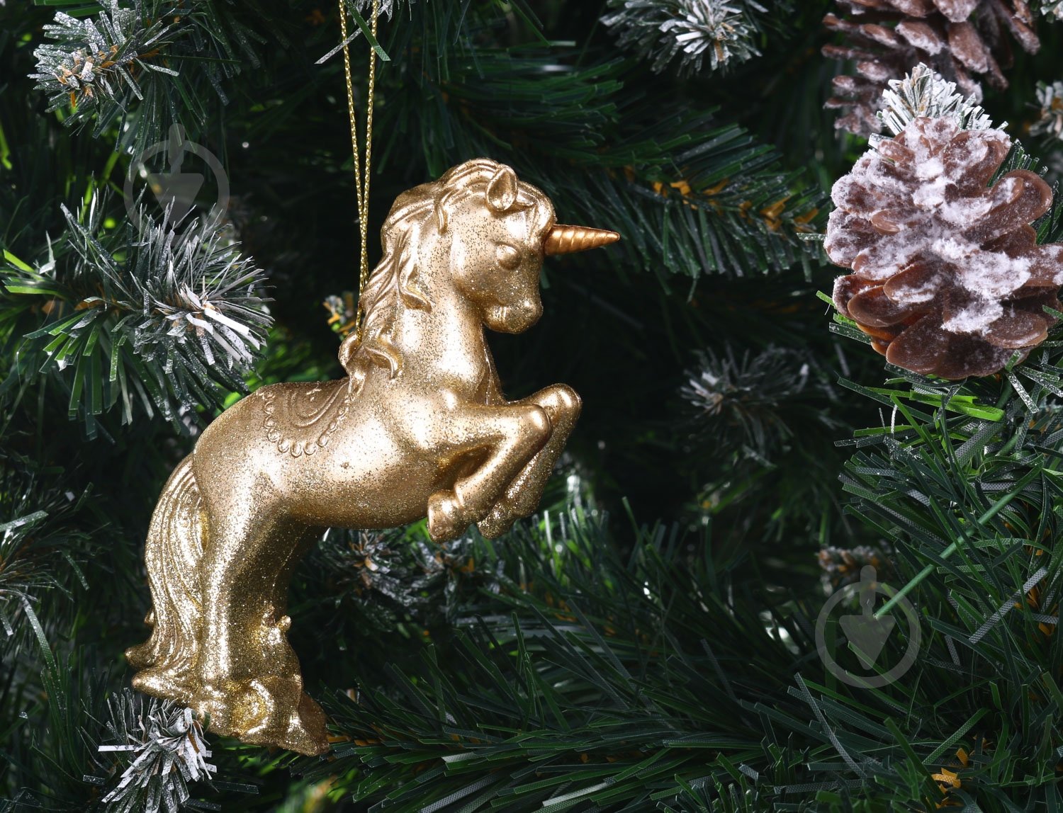 Підвіска Єдиноріг 2 6х12х3 см золото - фото 2